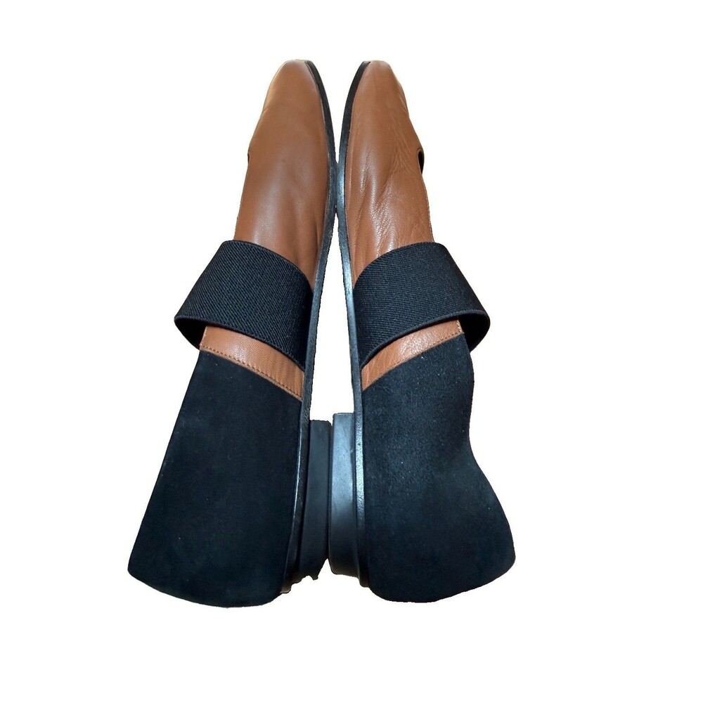 M.Gemi Italian Leather Ballare Ballet Flats Women Sz 40.5 US 9.5 Black Brown - Picture 7 of 10
